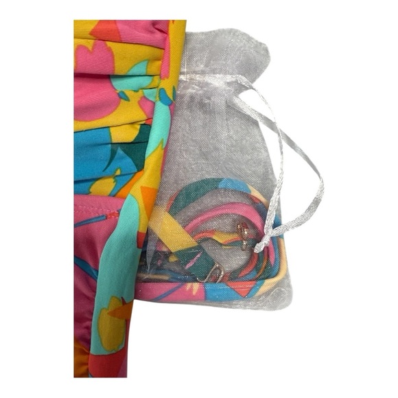 Anne Cole Strapless Floral Bandeau Tankini Top with straps Size Small NEW - Picture 6 of 13